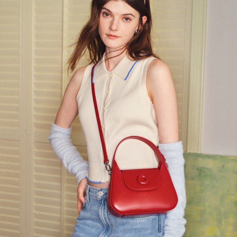 Textured crossbody small bag popular croissant